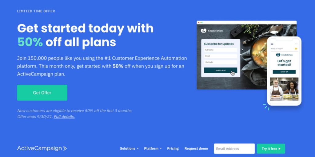 ActiveCampaign homepage