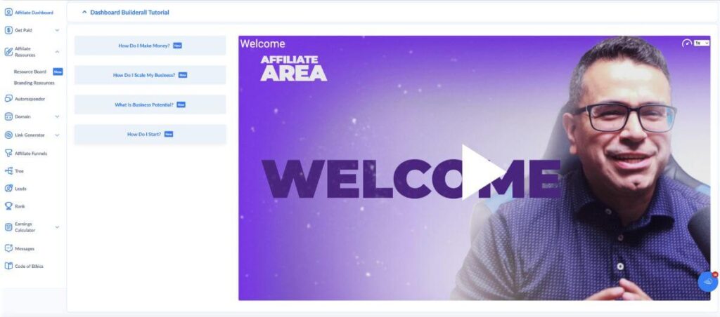 Builderall affiliate dashboard