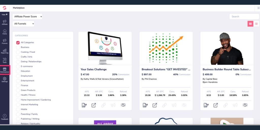 Affiliate marketplace