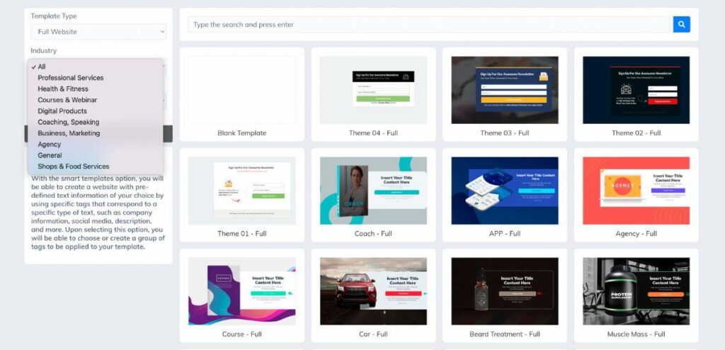 Builderall website templates
