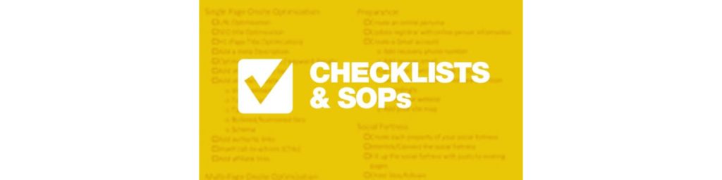 Checklists and SOPs