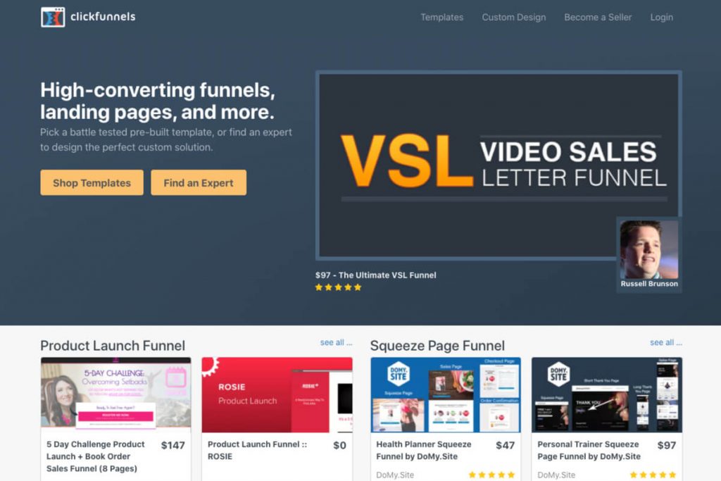 The ClickFunnels marketplace