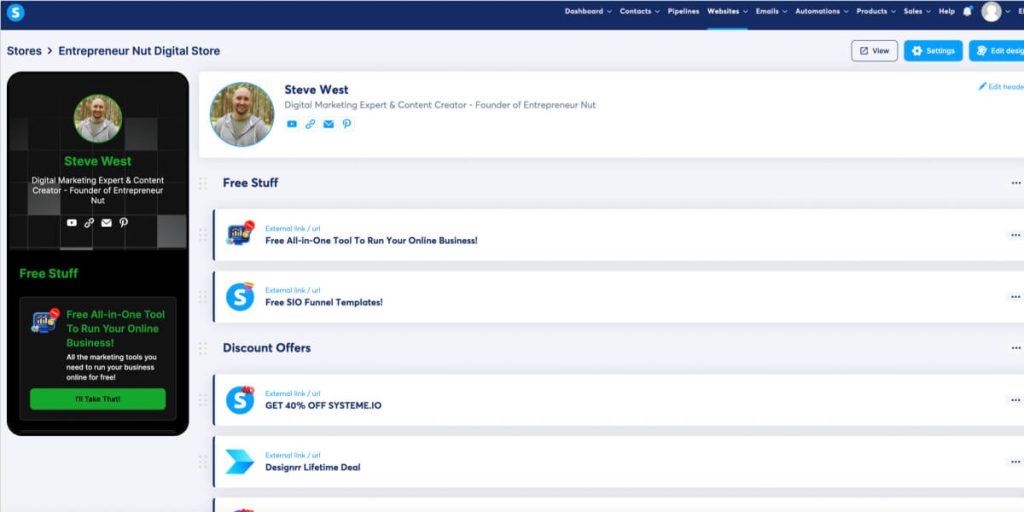 design your store front Setting up your digital store front