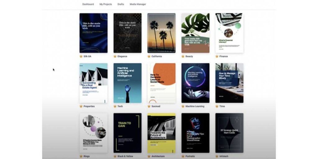 Designrr Template library and ebook covers