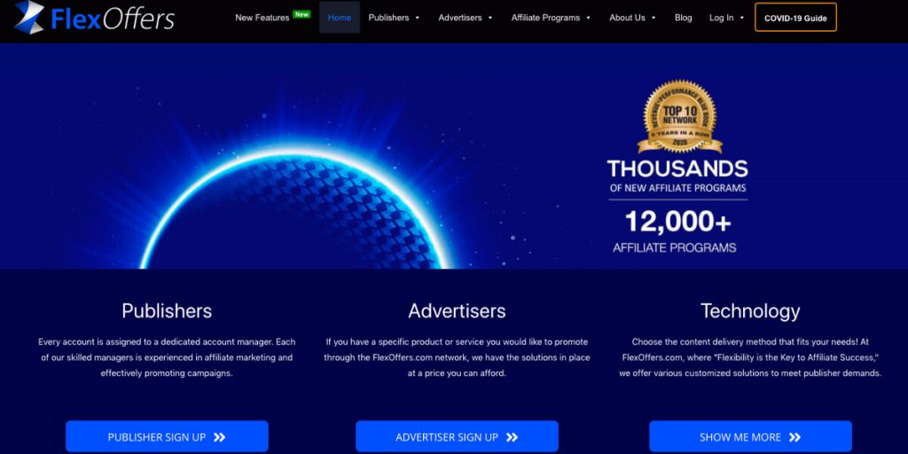 The FlexOffers website