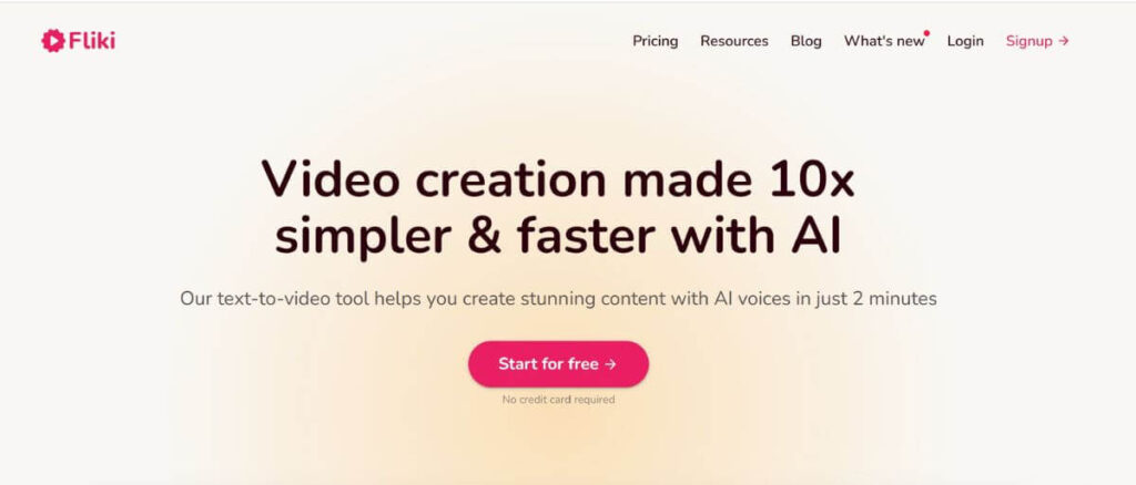 Fliki AI video tool