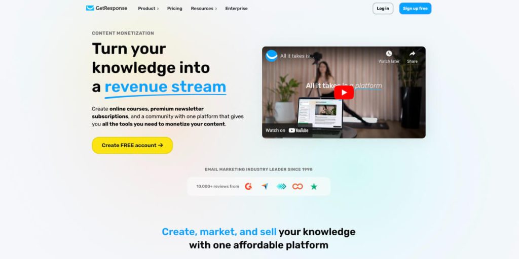 The new GetResponse content monetization platform and what it offers