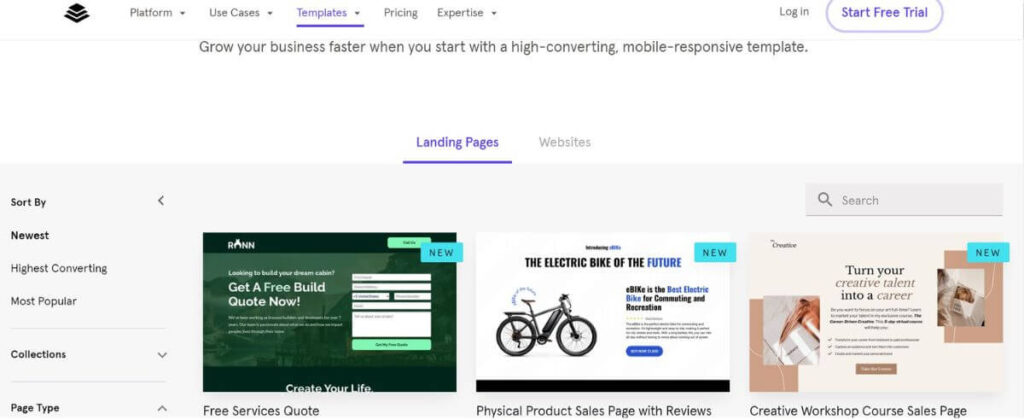 Leadpages landing page templates