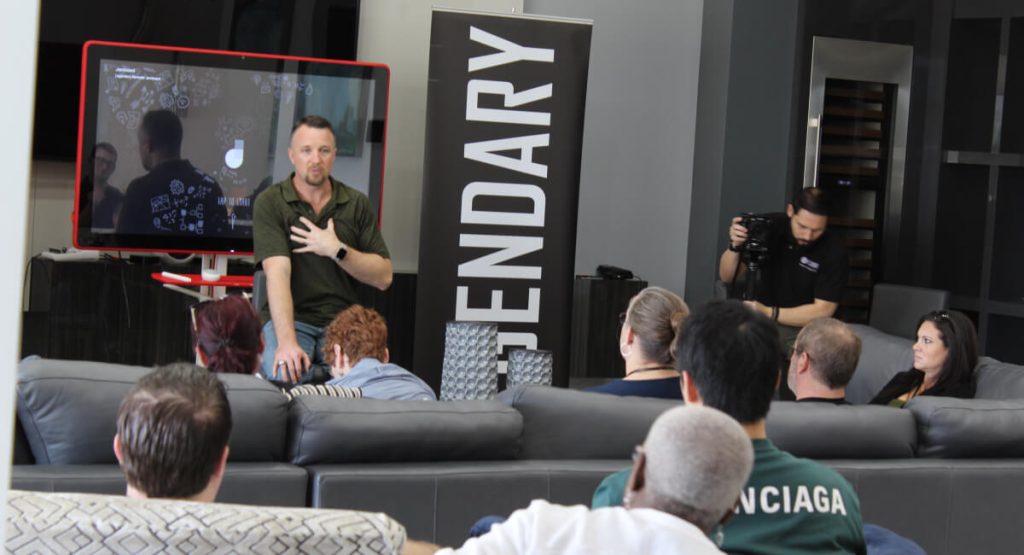 Dave Sharp speaking at a Legendary mastermind