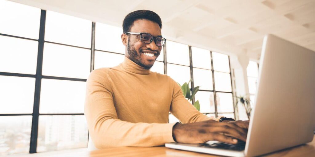 A male blogger exploring blog monetization strategies