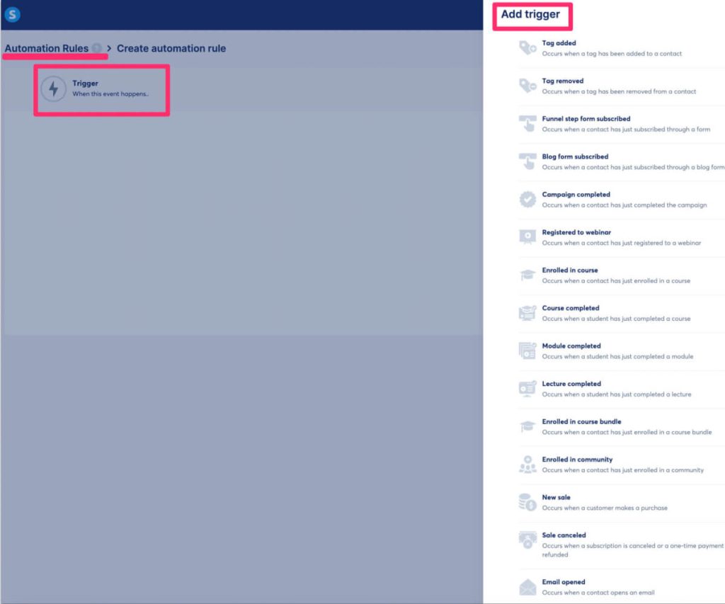 More triggers for your automation rules