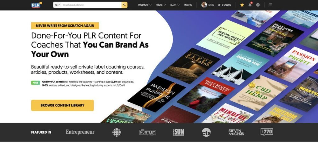 PLR.me website homepage