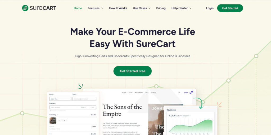 SureCart homepage