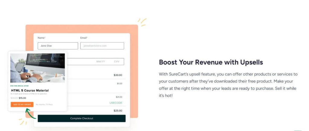 Sales funnels and upsells