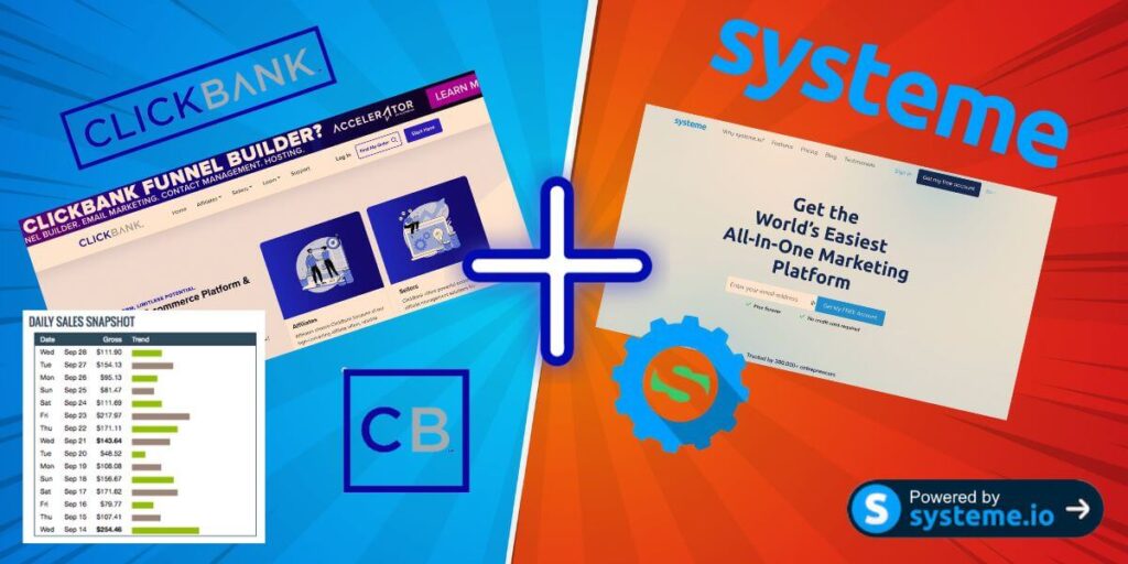 Systeme.io and ClickBank combination to help with affiliate marketing