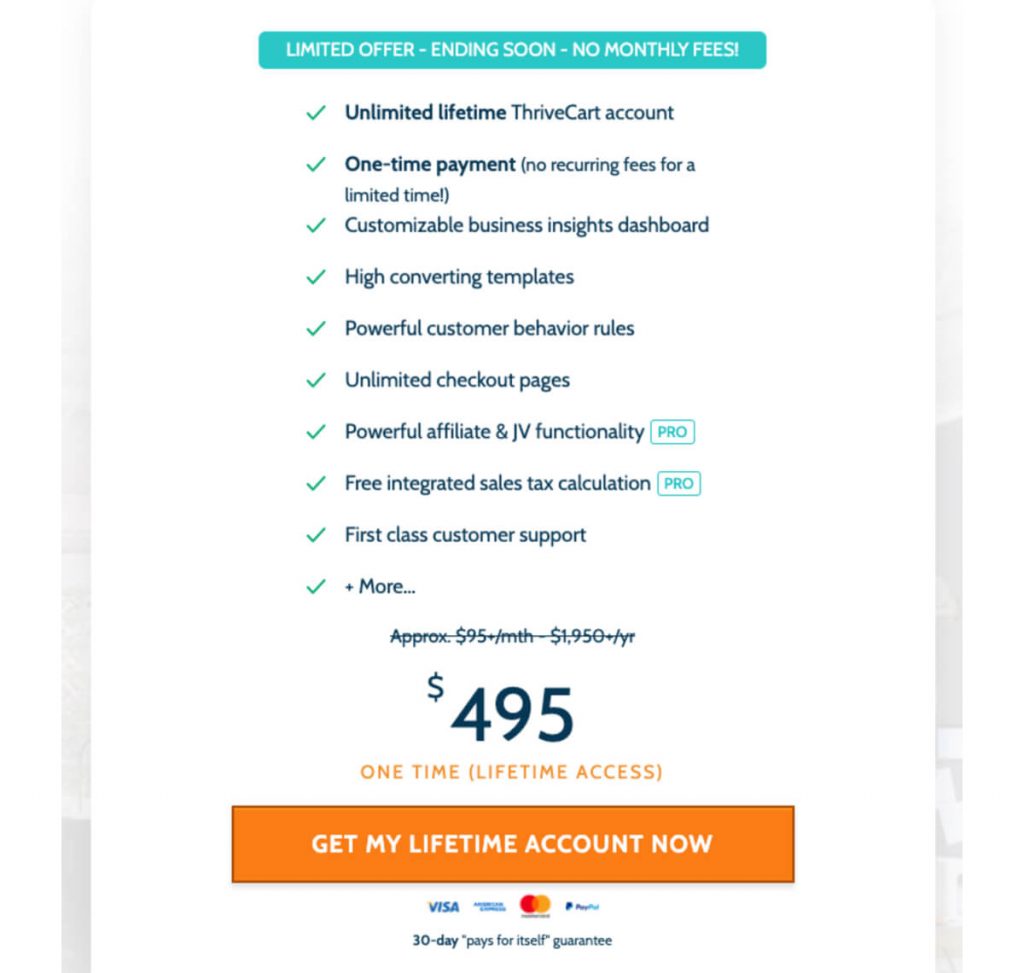 ThriveCart initial pricing