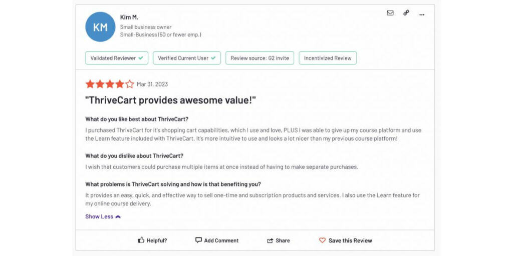 Testimonial from Kim
