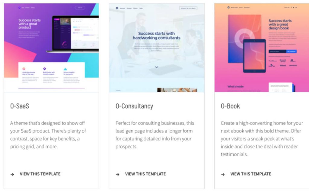 Unbounce page templates