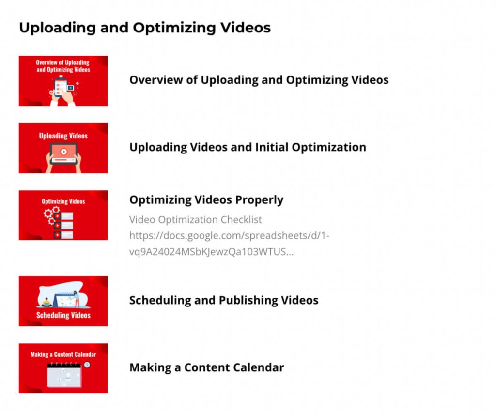 Uploading and optimizing videos module