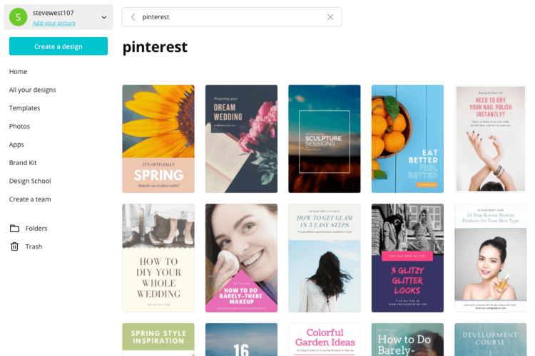 using Canva for Pinterest